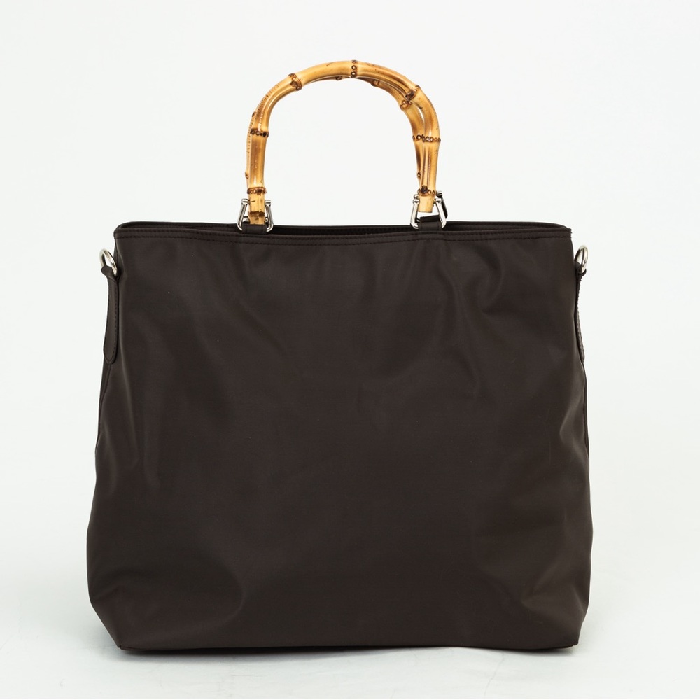 Vintage top handle tote chocolate brown 2 handle Moda International